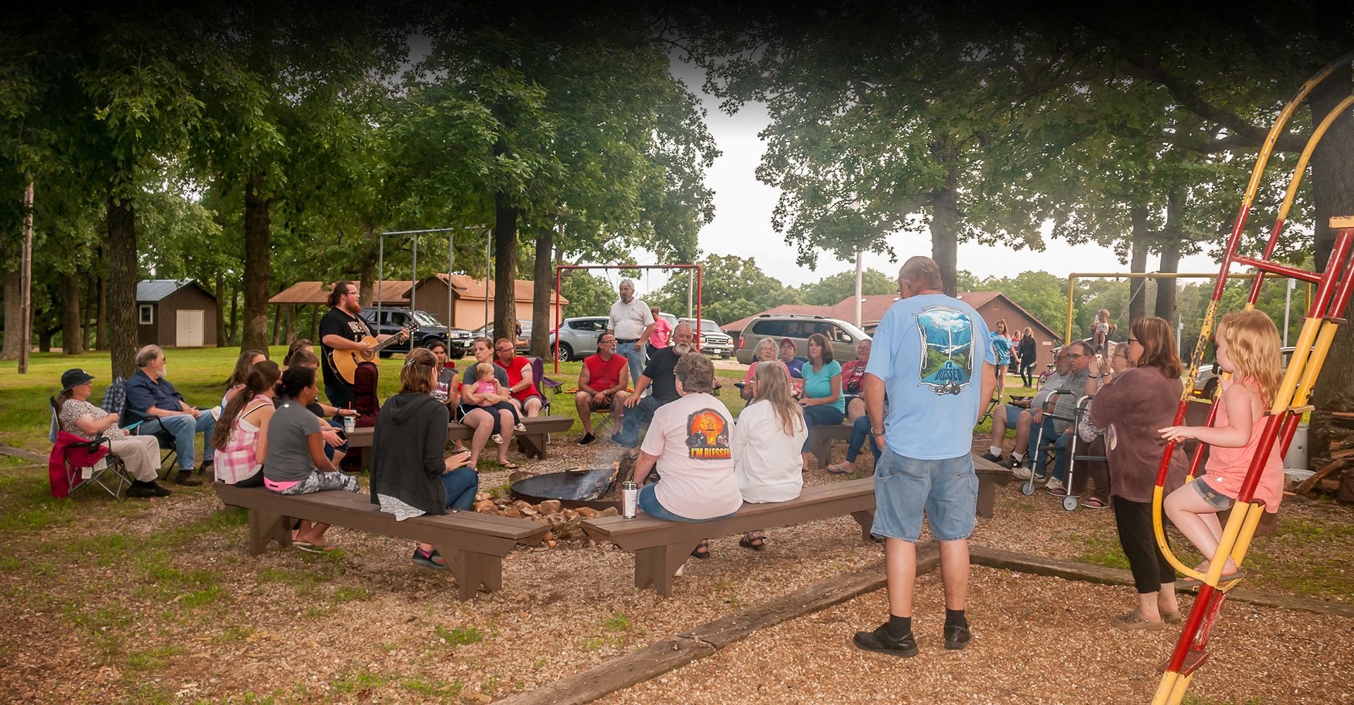 outdoor church service in buckner, mo